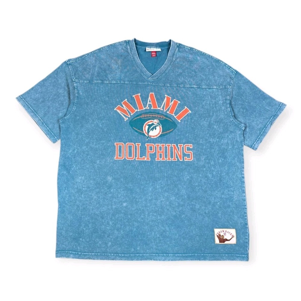 Mitchell & Ness Miami Dolphins Shirt Mens 2XL Throwbacks Winners Oversized NFL